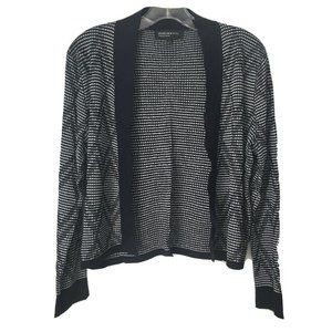 Jones New York Collection Cardigan Woman Size L Open Front Navy White